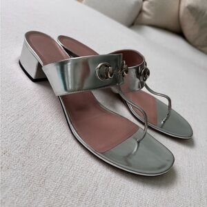 Gucci Metallic Silver Women's Sandals